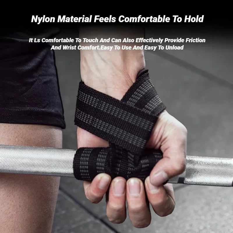 2PCS Weight Lifting Straps with Silicone Grip, Non-Slip Deadlift Straps for Pull-Ups, Dumbbells, Powerlifting & Gym Workouts, Wear-Resistant Wrist Support