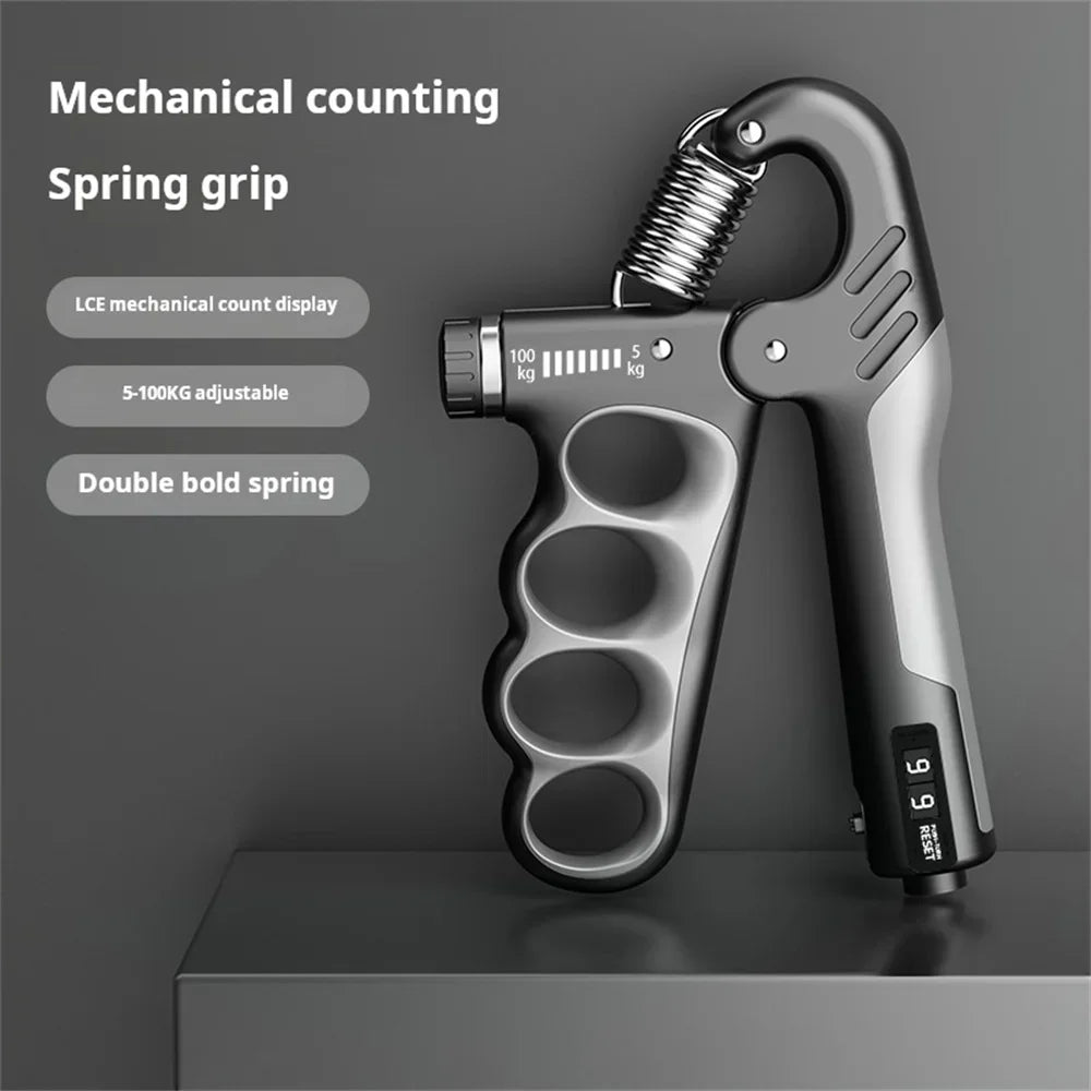 Adjustable Hand Grip Strengthener 5–100kg, Wrist & Forearm Trainer with Dynamometer, Finger Exerciser for Muscle Recovery, Fitness & Grip Power Training