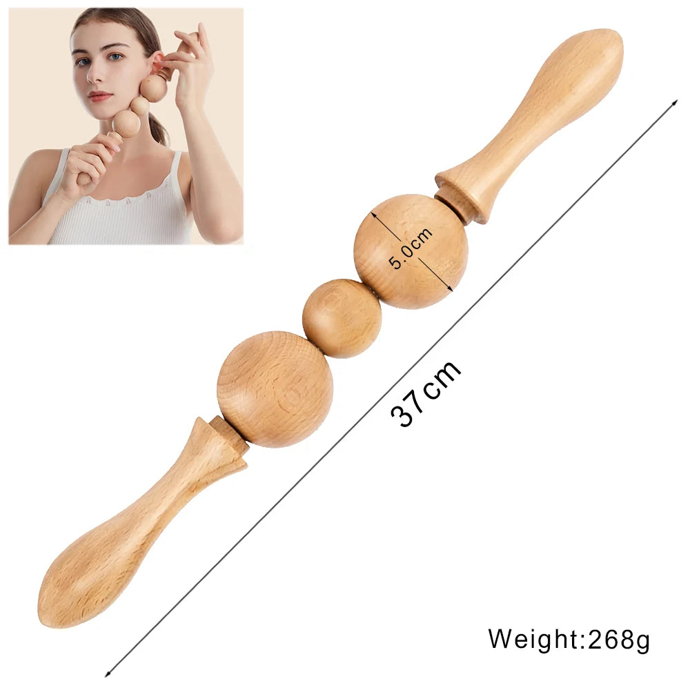 Wooden Lymphatic Drainage Massage Tool – Anti-Cellulite Body Shaping Massager for Muscle Relief, Gua Sha Therapy & Beauty Spa Treatments