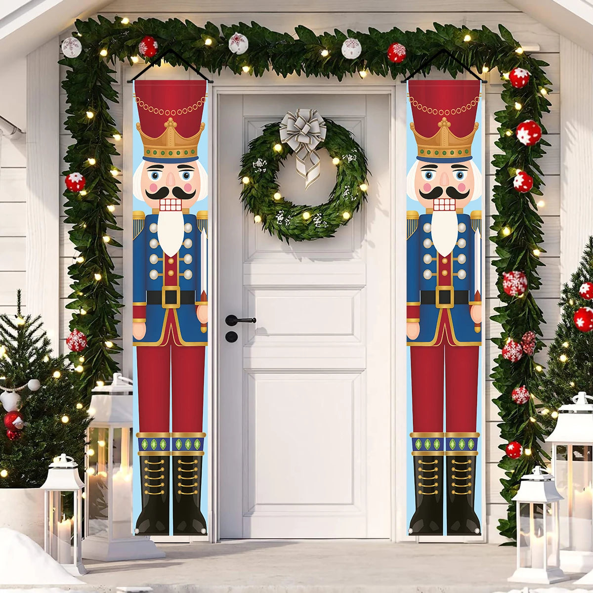 Christmas Santa Claus Snowman Door Couplet Merry Christmas Decoration for Home 2025 Elk Door Banner Navidad Natal New Year 2026