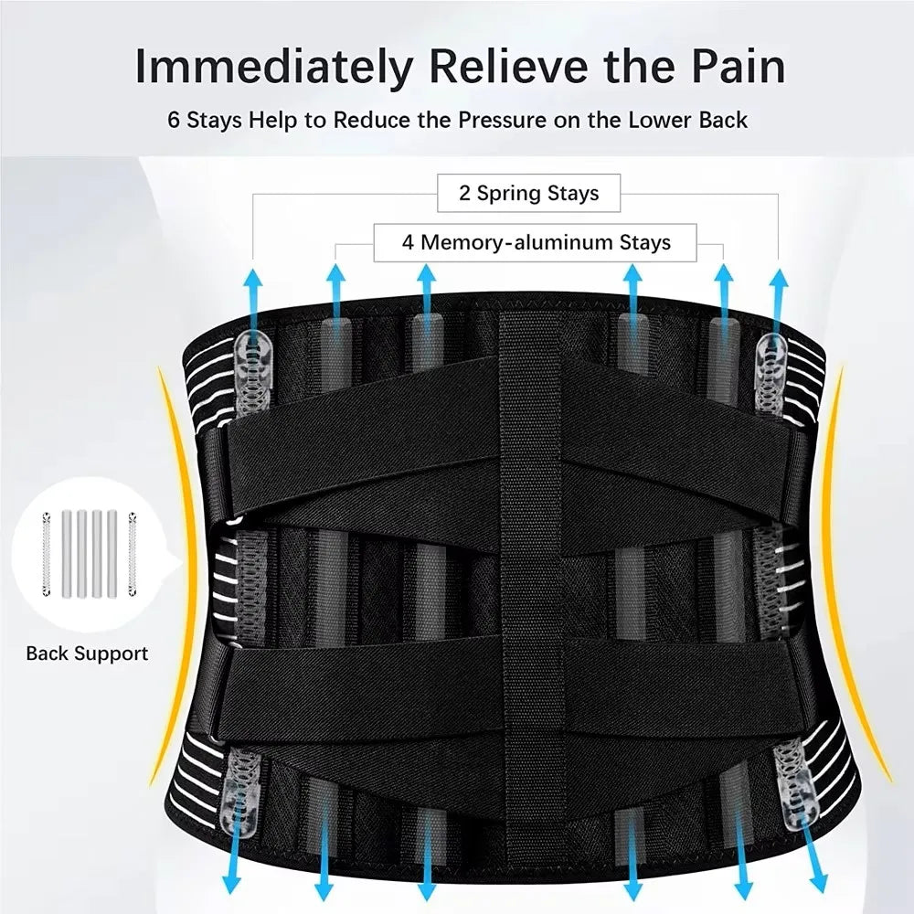 Back Brace for Lower Back Pain Relief, Lumbar Support Belt for Men & Women, Breathable Waist Brace for Heavy Lifting, Sciatica & Herniated Disc Support