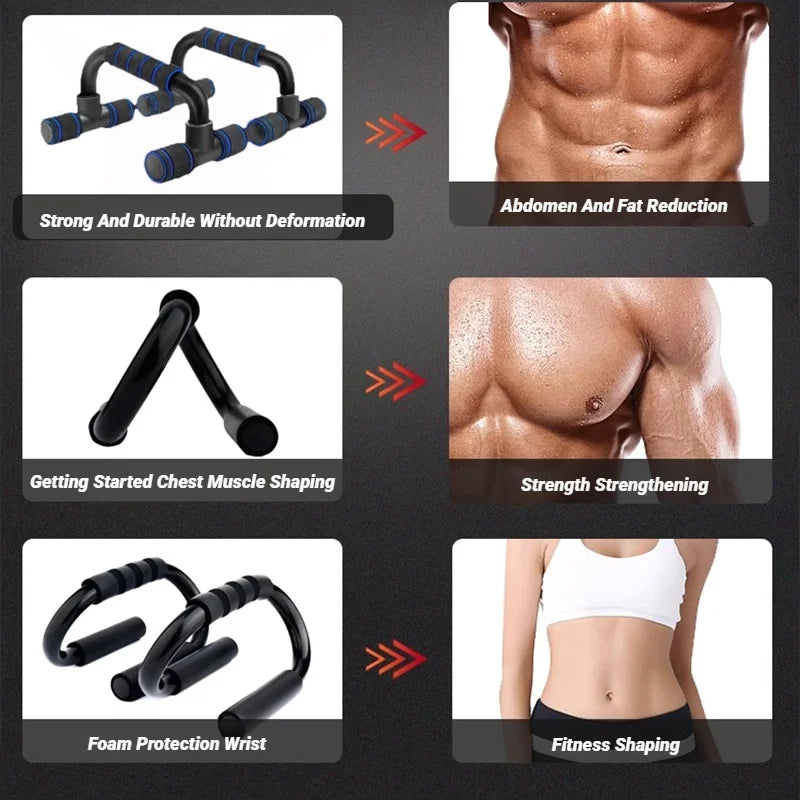 2PCS Push-Up Bars, Non-Slip H-Shaped Handles for Home Fitness & Gym, Push-Up Stands for Arm, Chest, Shoulder & Muscle Training
