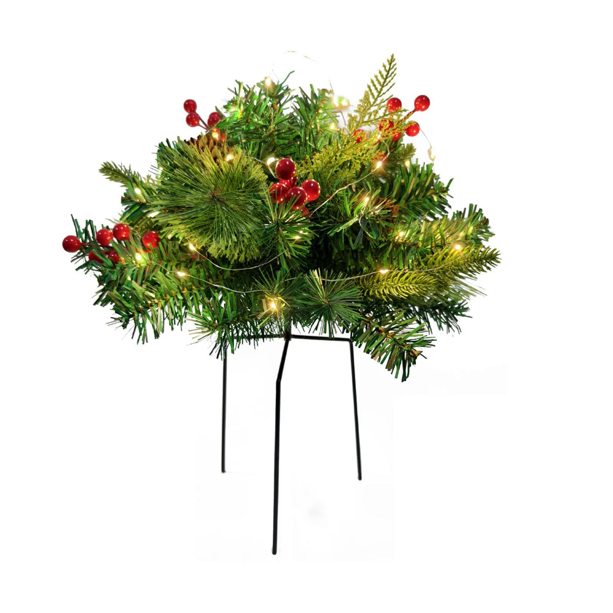 Christmas Outdoor Simulation Of The Courtyard Decorated With Glowing Needles And Red Garden Orranment Christmas Holiday Decor