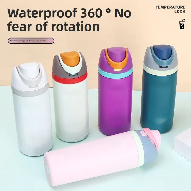 304 Stainless Steel Insulated Water Bottle with Straw, Leakproof