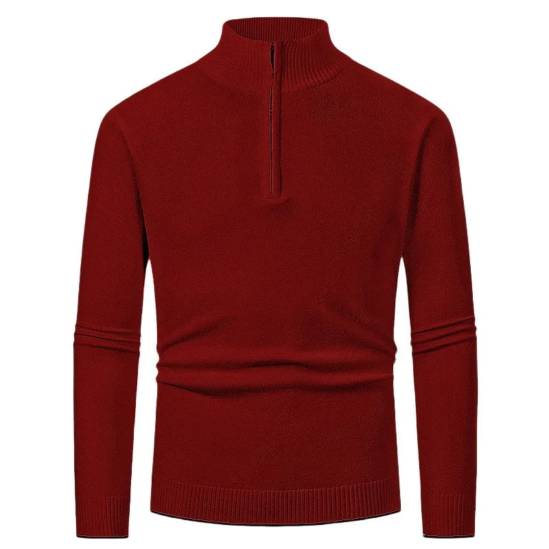 Sweater Men's Autumn Winter New Half-zipper Stretch Slim Base Shirt