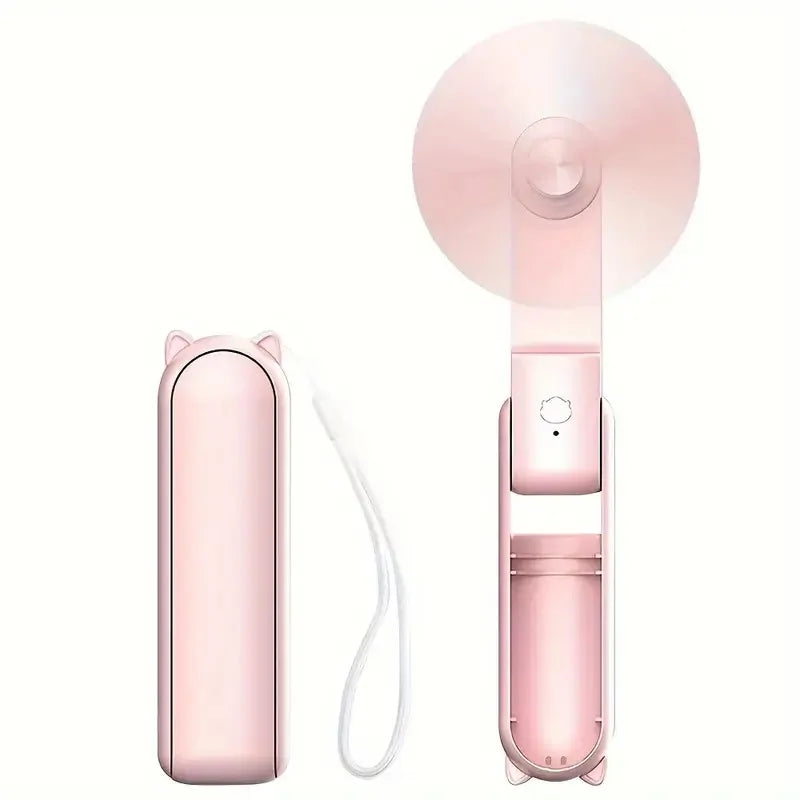 Portable Mini Fan – USB Rechargeable, Foldable Handheld Fan with 3-Speed Settings, Quiet Personal Cooling for Travel & Outdoor