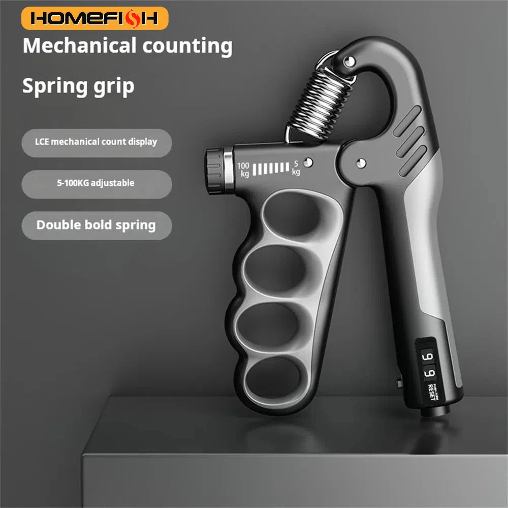 Adjustable Hand Grip Strengthener 5–100kg, Wrist & Forearm Trainer with Dynamometer, Finger Exerciser for Muscle Recovery, Fitness & Grip Power Training