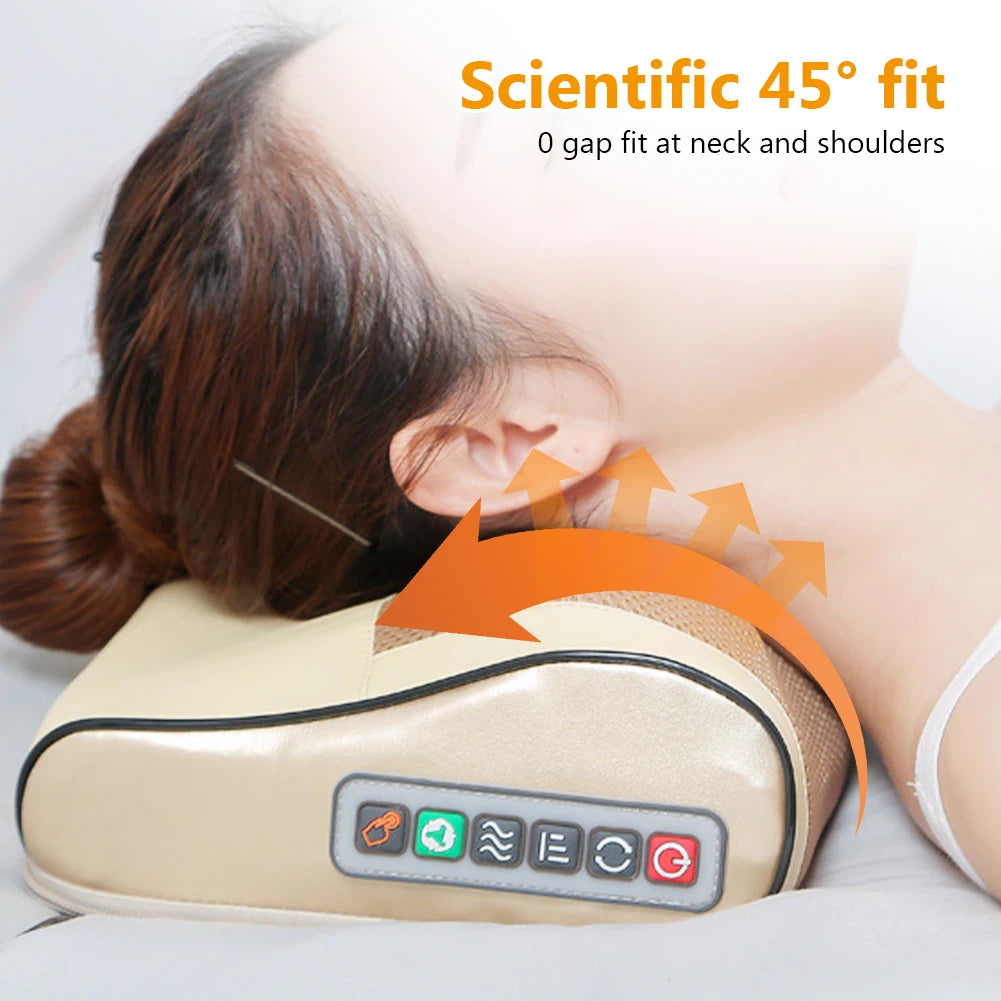 Electric Neck Massager Pillow Neck Massager Adjustable Deep Tissue Kneading Massage Pillow 3 Gear Multi-Function for Men Women