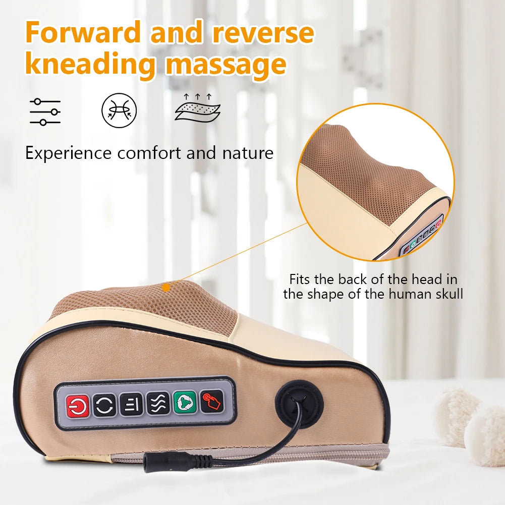 Electric Neck Massager Pillow Neck Massager Adjustable Deep Tissue Kneading Massage Pillow 3 Gear Multi-Function for Men Women
