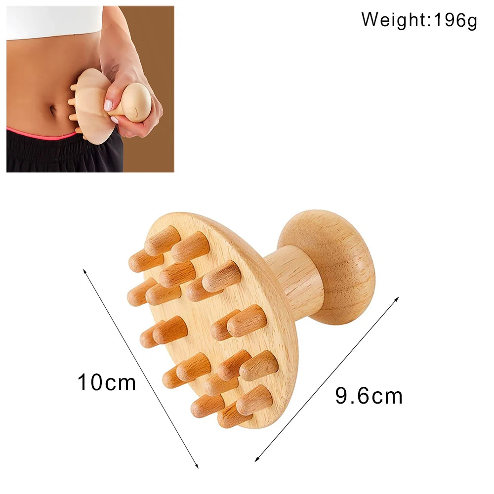 Wooden Lymphatic Drainage Massage Tool – Anti-Cellulite Body Shaping Massager for Muscle Relief, Gua Sha Therapy & Beauty Spa Treatments