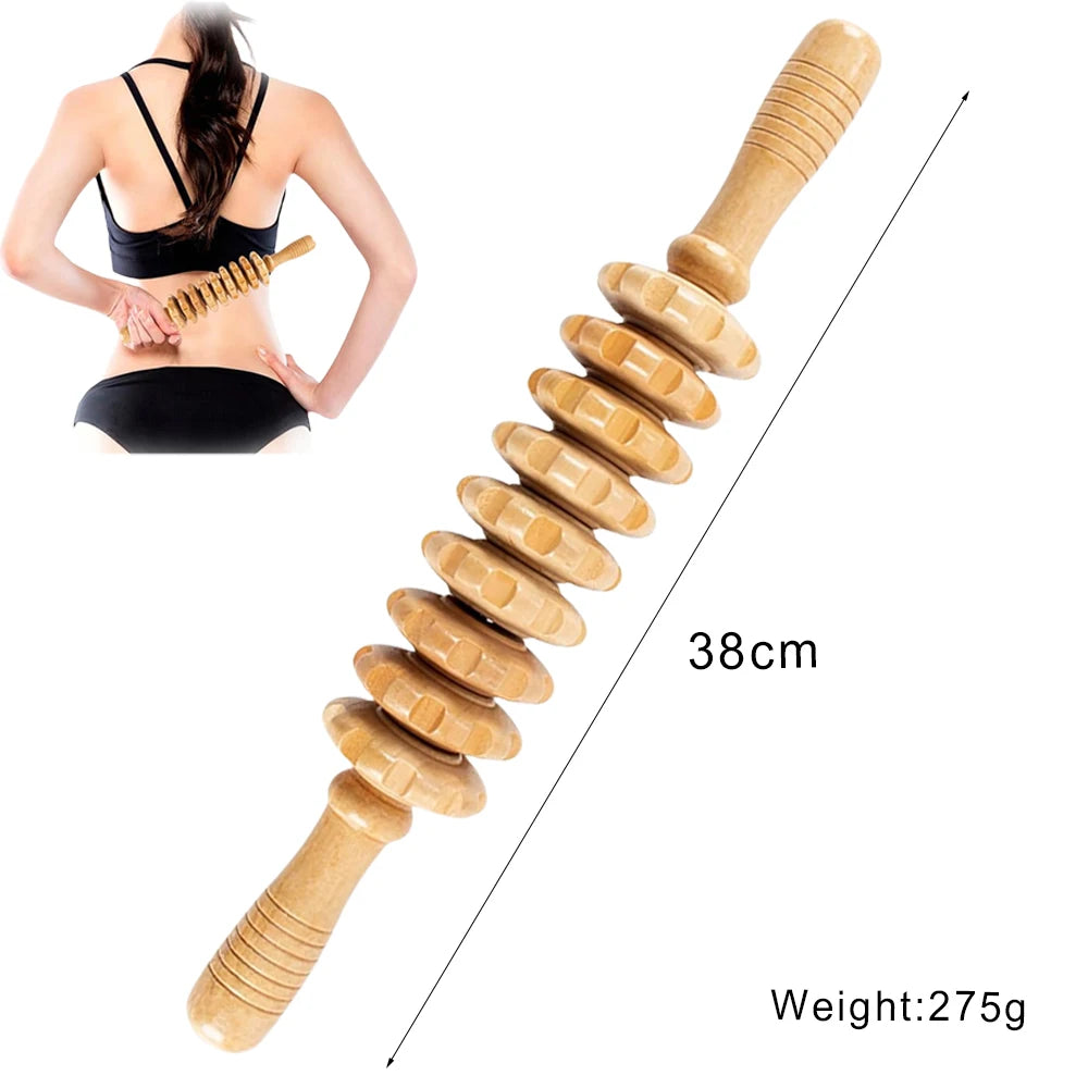 Wooden Lymphatic Drainage Massage Tool – Anti-Cellulite Body Shaping Massager for Muscle Relief, Gua Sha Therapy & Beauty Spa Treatments