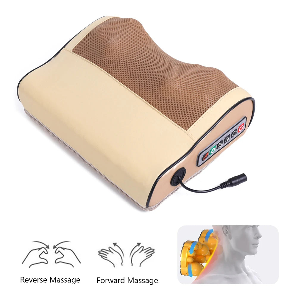 Electric Neck Massager Pillow Neck Massager Adjustable Deep Tissue Kneading Massage Pillow 3 Gear Multi-Function for Men Women