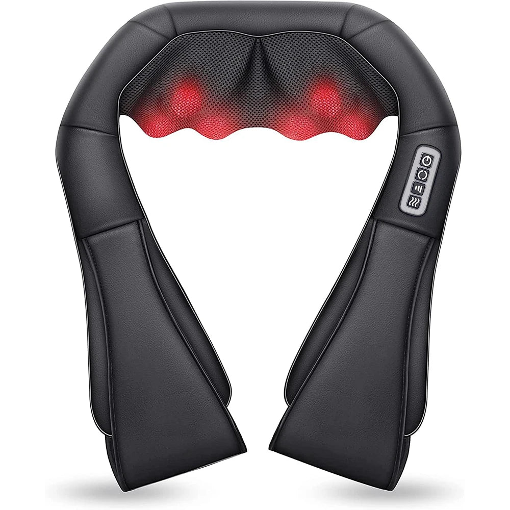 Heated Shiatsu Neck and Back Massager – Portable Deep Kneading Electric Massage Shawl for Shoulders, Waist, Legs & Full Body Muscle Relief