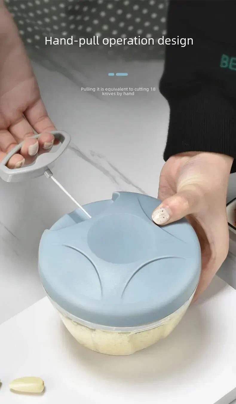 Manual Ginger Garlic Chopper & Press, Handheld Vegetable Cutter, Mini Meat Grinder, Multifunction Food Processor for Kitchen