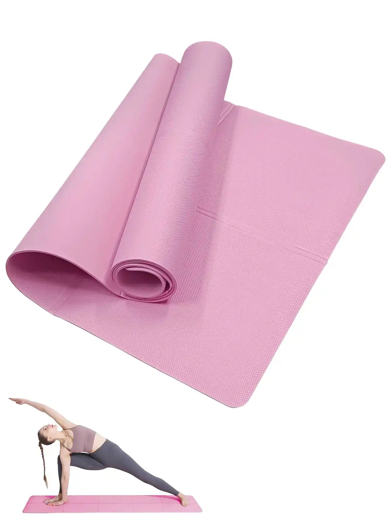 Non-Slip Yoga Mat, Pilates Exercise Mat 3/4/6mm, 173 x 61 cm EVA, Lightweight Travel Workout Mat for Home Gym, Women & Men