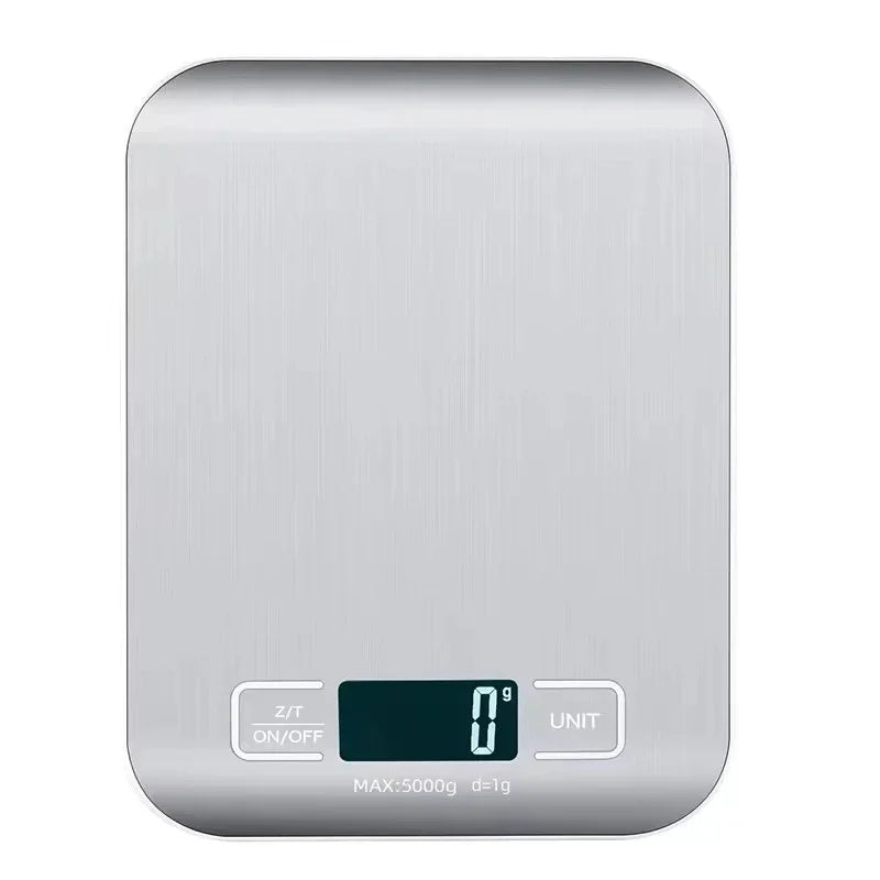 Digital Kitchen Food Scale 5kg/11lb, 1g Precision, Stainless Steel Platform, Backlit LCD, Tare & 6 Units (g/kg/oz/lb:oz/mL), Auto-Off for Baking, Coffee, Meal Prep & Jewelry