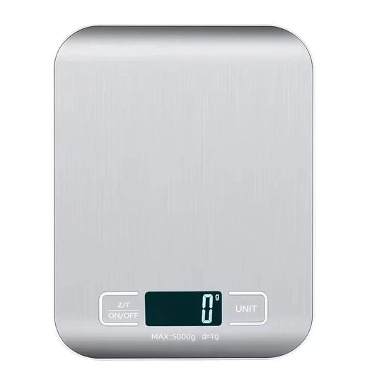 Digital Kitchen Food Scale 5kg/11lb, 1g Precision, Stainless Steel Platform, Backlit LCD, Tare & 6 Units (g/kg/oz/lb:oz/mL), Auto-Off for Baking, Coffee, Meal Prep & Jewelry