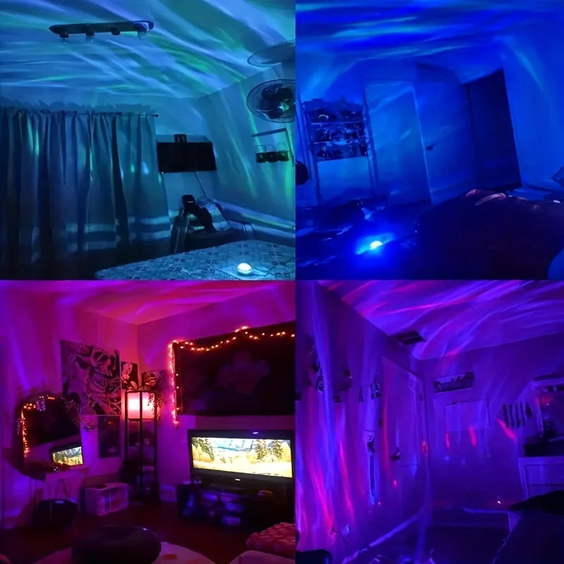 Galaxy Projector Night Light, LED Star & Ocean Wave Projector with Remote, RGB Colors, Auto-Rotate, USB Powered Ceiling Starlight for Bedroom, Kids, Nursery & Home Decor