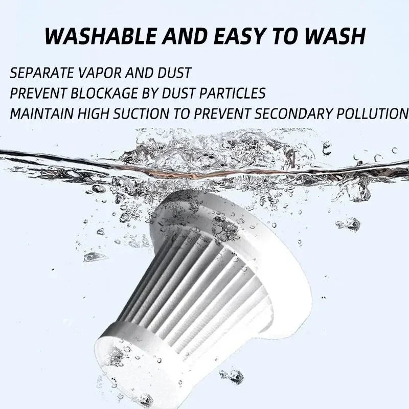 Portable Cordless Handheld Vacuum Cleaner, 120W Mini, USB-C Rechargeable, 5.5kPa Suction, Washable HEPA Filter, Crevice & Brush Nozzles for Car & Home