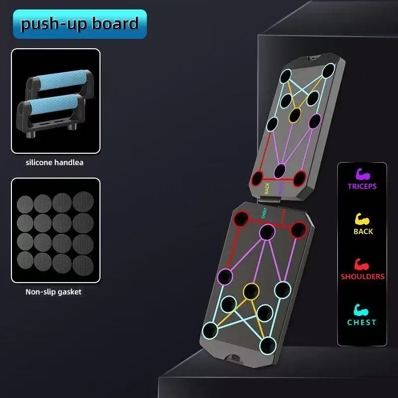 Folding Push-Up Board, Portable Multi-Function Push-Up System for Full Body Workout, Muscle Training, Core & Abdominal Strength Fitness Equipment