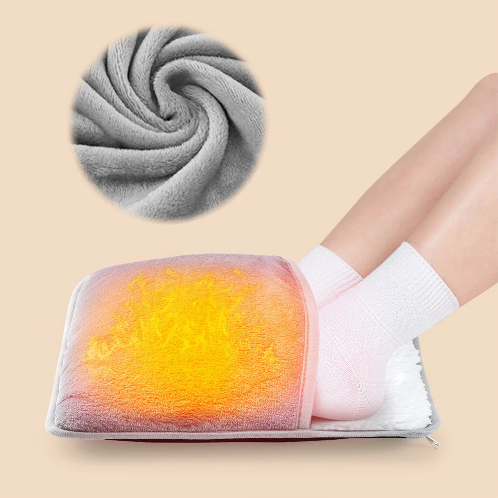 USB Heated Foot & Hand Warmer Pad - Soft Portable Electric Heating Pad for Home & Office Use
