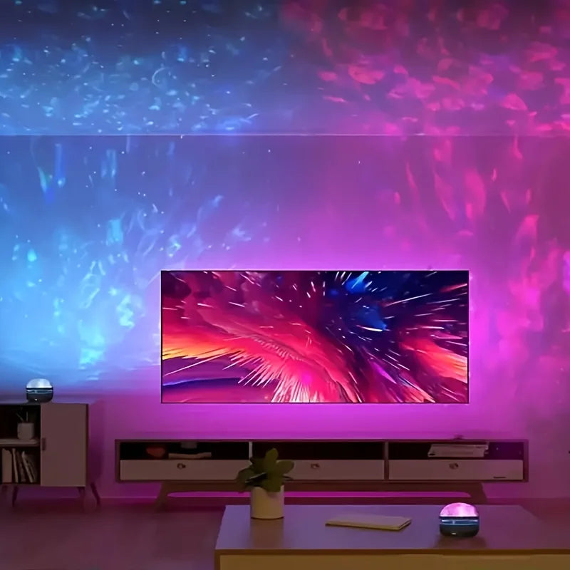 Galaxy Projector Night Light, LED Star & Ocean Wave Projector with Remote, RGB Colors, Auto-Rotate, USB Powered Ceiling Starlight for Bedroom, Kids, Nursery & Home Decor