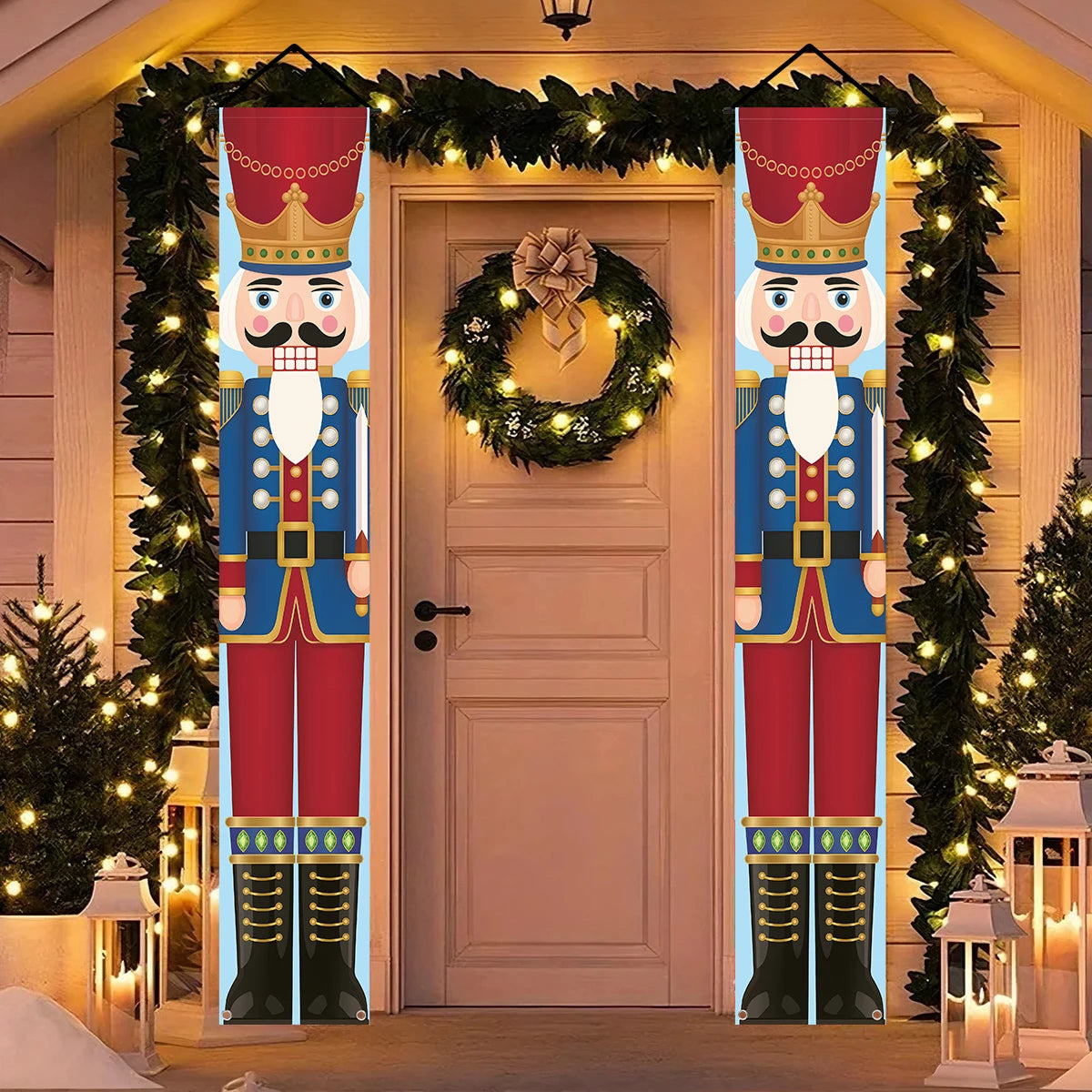 Christmas Santa Claus Snowman Door Couplet Merry Christmas Decoration for Home 2025 Elk Door Banner Navidad Natal New Year 2026