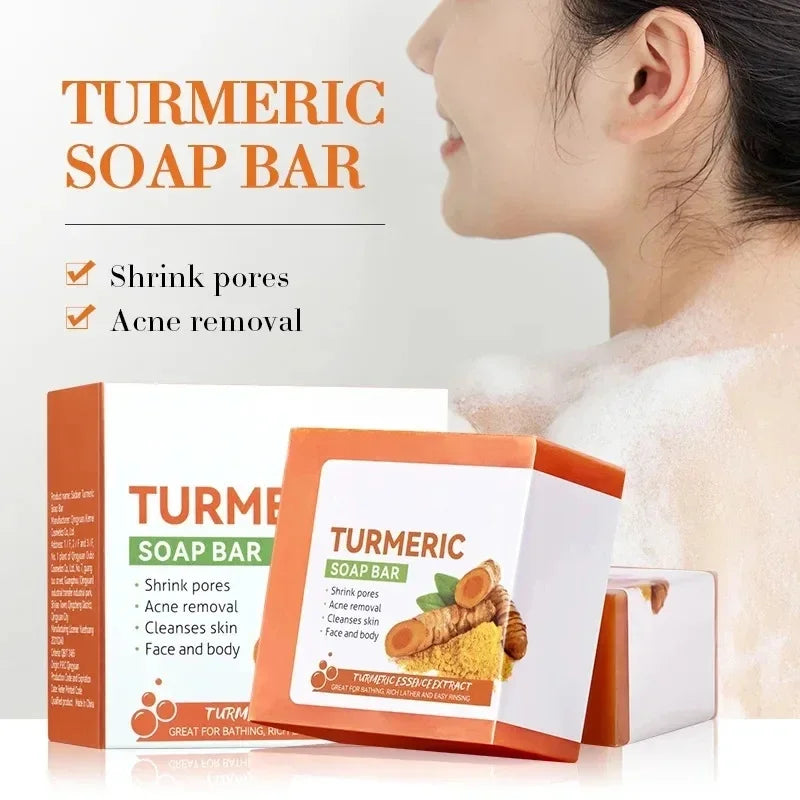 Handmade Turmeric Soap Bar 3.53oz / 100g – Natural Face & Body Cleanser for Radiant, Healthy Skin – Gentle Exfoliating Bath Bar for All Skin Types