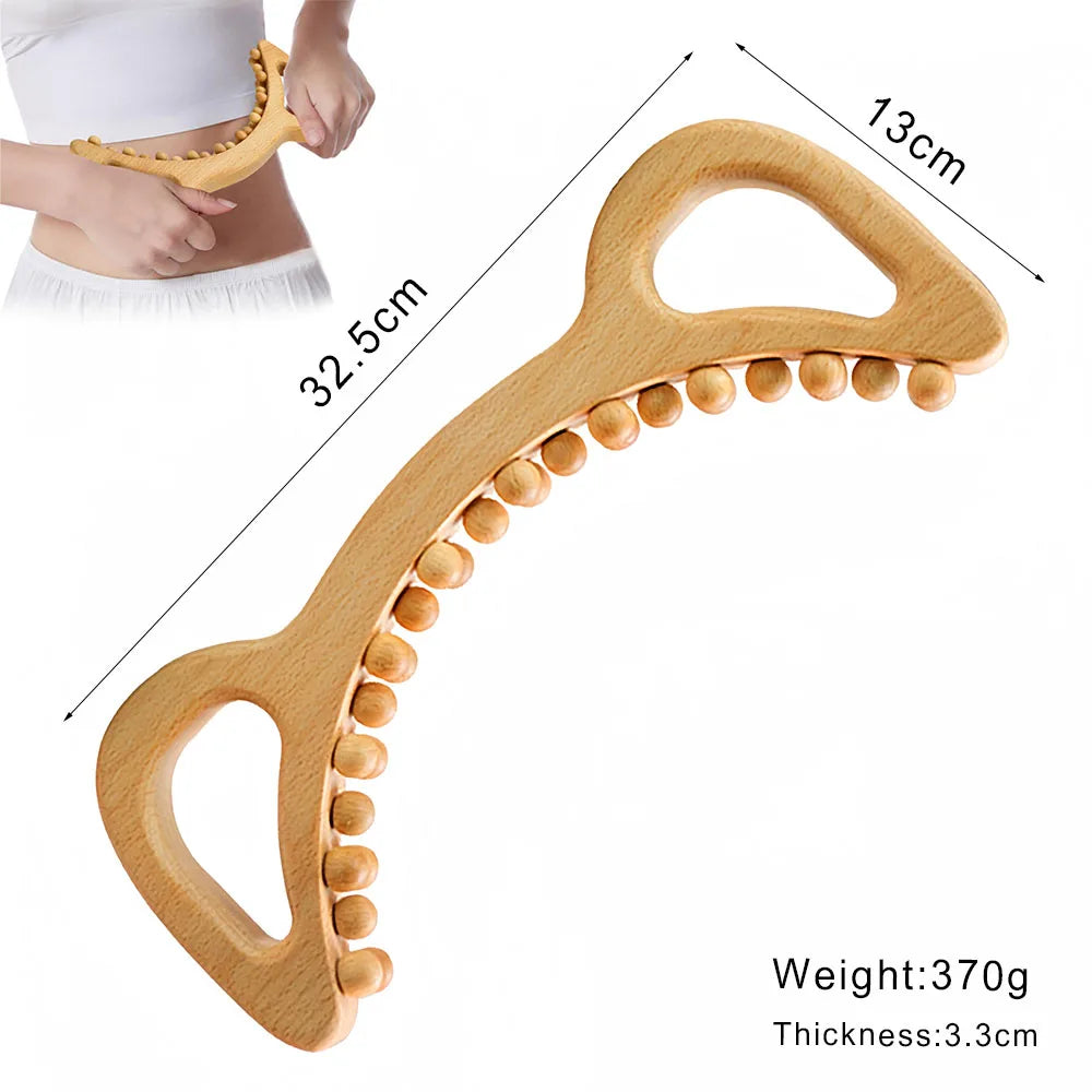 Wooden Lymphatic Drainage Massage Tool – Anti-Cellulite Body Shaping Massager for Muscle Relief, Gua Sha Therapy & Beauty Spa Treatments