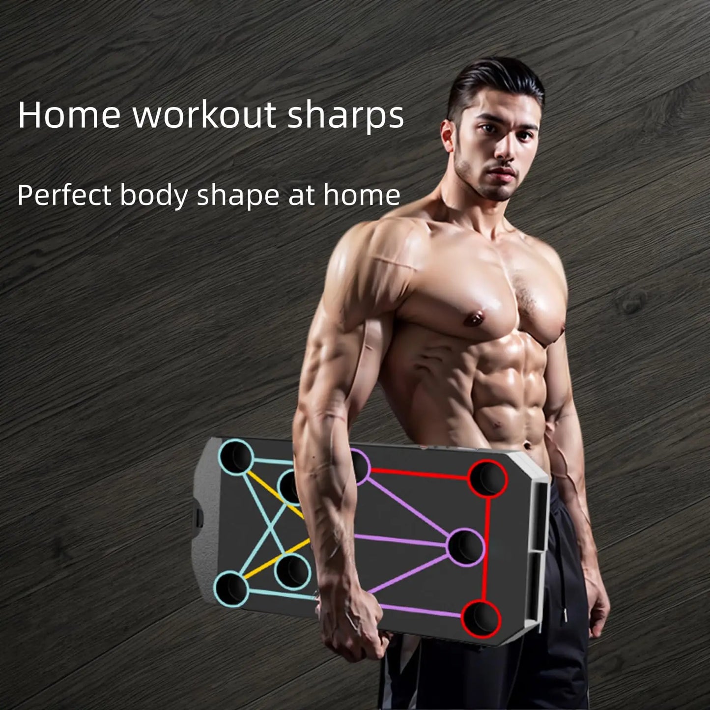 Folding Push-Up Board, Portable Multi-Function Push-Up System for Full Body Workout, Muscle Training, Core & Abdominal Strength Fitness Equipment