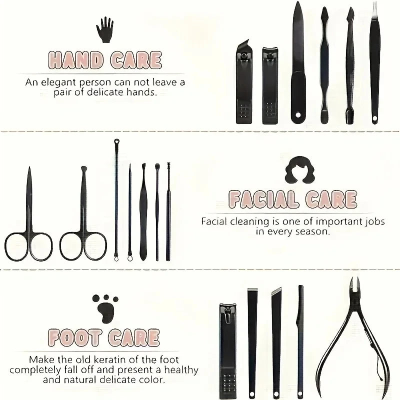 Nail Clipper Set (German-Style) Stainless Steel Fingernail & Toenail Clippers, Precision Sharp, Ergonomic, Professional Manicure & Pedicure Tools for Women & Men