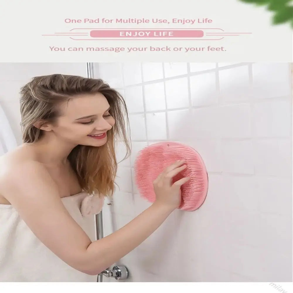 Exfoliating Shower Massage Scraper Bathroom Non-slip Bath Mat Back Massage Brush Silicone Foot Wash Body Cleaning Bathing Tool