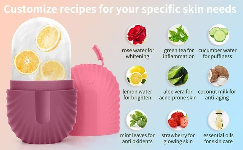 Ice Face Roller Ice Cube Beauty Massage Silicone Ice Mold For Eye Puffiness Ice Facial Roller Shrink Pores Multifunctional mold