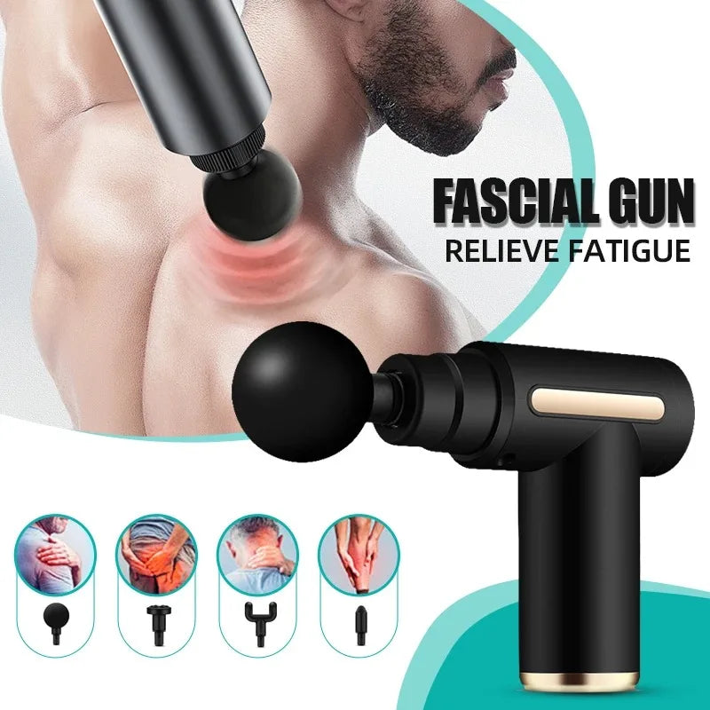 Mini Massage Gun, Deep Tissue Percussion Massager, Portable, LED Display, 6 Speeds, Quiet, Long Battery Life
