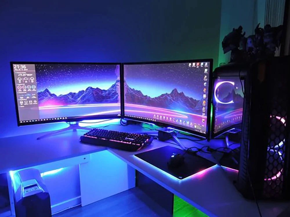 Bluetooth LED Strip Lights 5050 RGB, App + Remote Control, 16.4ft (5m) Flexible LED Tape for TV Backlight, Bedroom, Gaming Room, Home Decor, Dimmable, Timer
