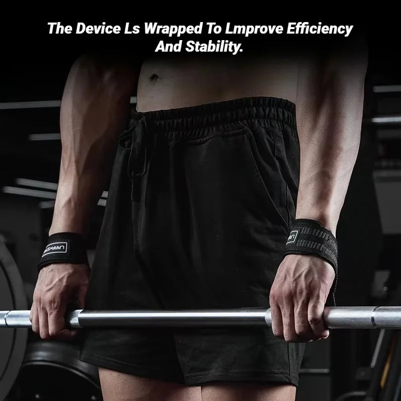 2PCS Weight Lifting Straps with Silicone Grip, Non-Slip Deadlift Straps for Pull-Ups, Dumbbells, Powerlifting & Gym Workouts, Wear-Resistant Wrist Support