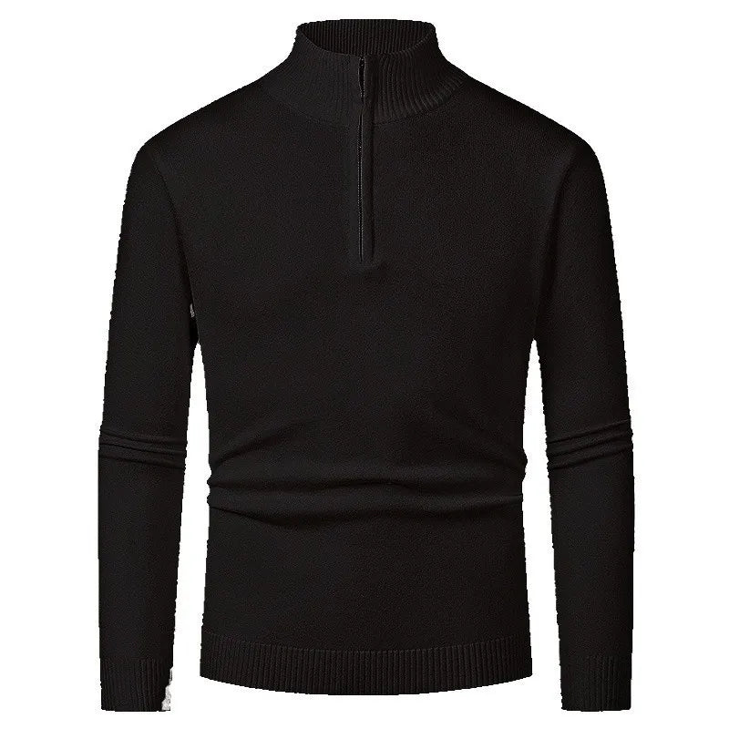 Sweater Men's Autumn Winter New Half-zipper Stretch Slim Base Shirt