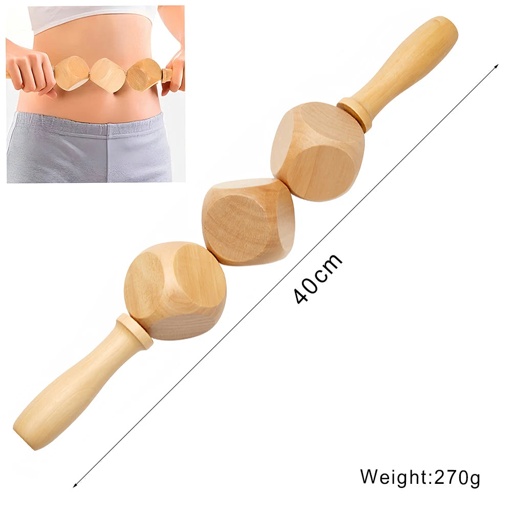 Wooden Lymphatic Drainage Massage Tool – Anti-Cellulite Body Shaping Massager for Muscle Relief, Gua Sha Therapy & Beauty Spa Treatments