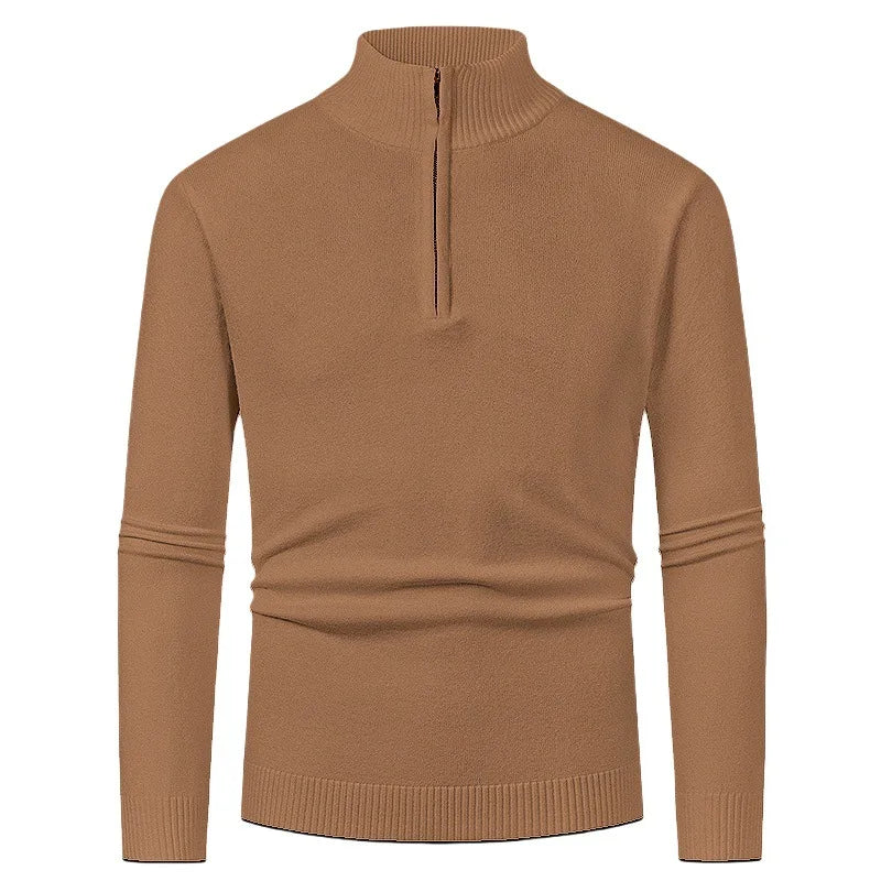 Sweater Men's Autumn Winter New Half-zipper Stretch Slim Base Shirt
