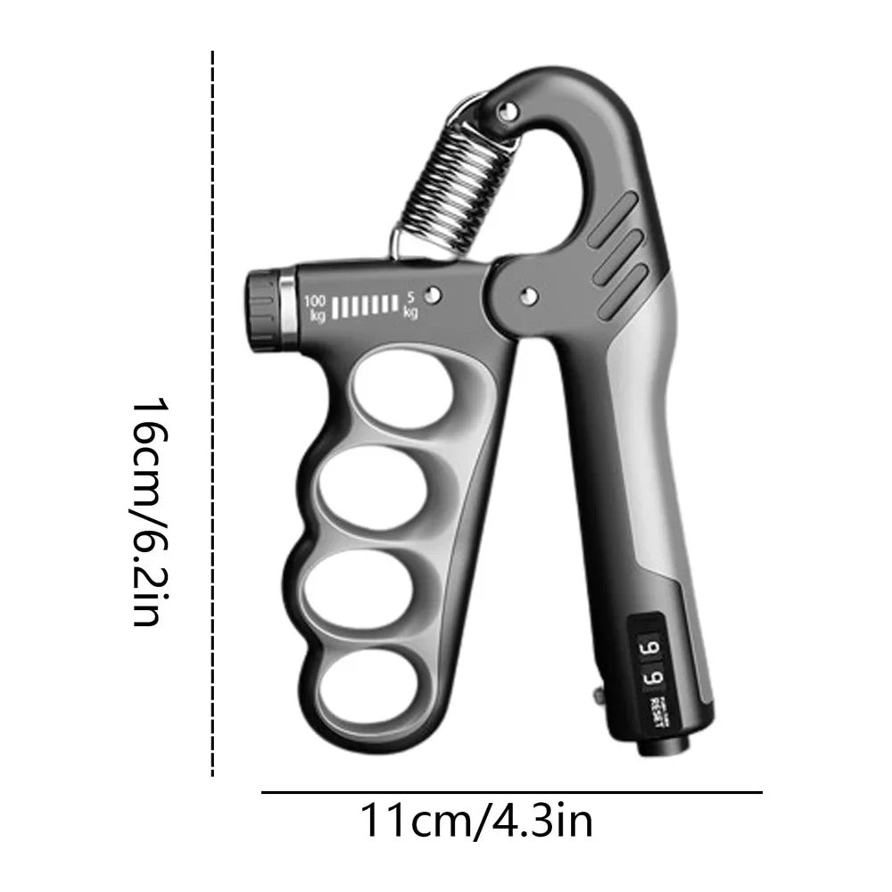 Adjustable Hand Grip Strengthener 5–100kg, Wrist & Forearm Trainer with Dynamometer, Finger Exerciser for Muscle Recovery, Fitness & Grip Power Training