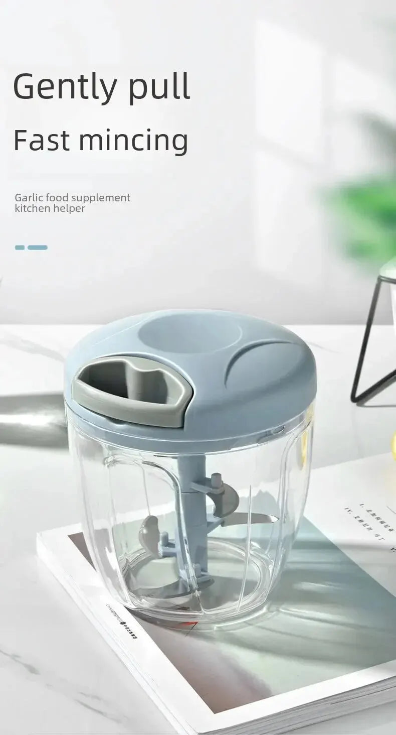 Manual Ginger Garlic Chopper & Press, Handheld Vegetable Cutter, Mini Meat Grinder, Multifunction Food Processor for Kitchen