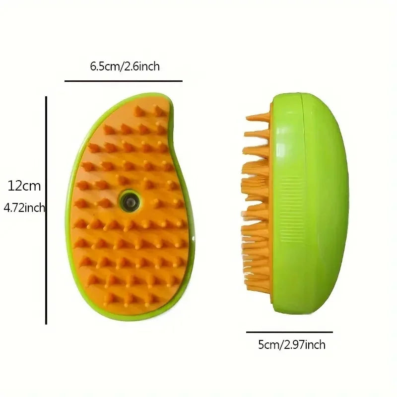 Steamy 3-in-1 Dog Steamer Brush & Cat Hair Brush, Electric Spray, Detangling Massage Grooming, Removes Tangles & Loose Hair