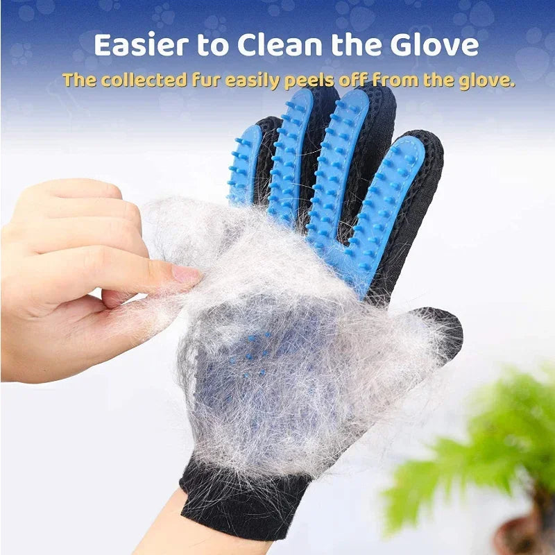 Pet Grooming Glove for Cats & Dogs – Hair Removal & Massage Mitt with Soft TPR Tips – Deshedding Brush for Bathing, Cleaning, and Pet Hair Control