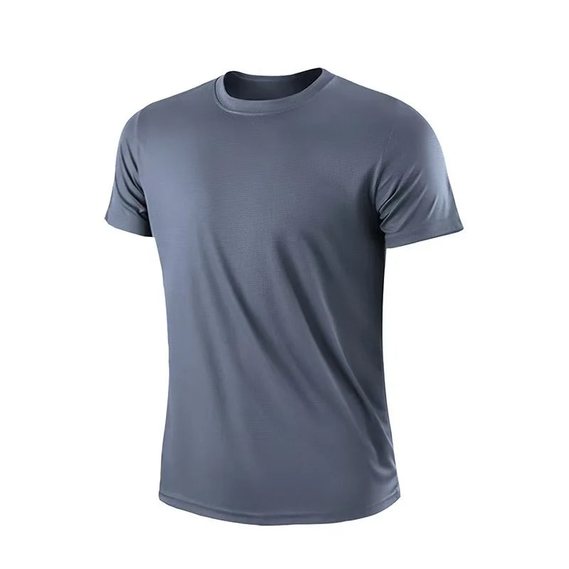 Men’s Gym T-Shirt Quick Dry Short Sleeve Sports Shirt – Bodybuilding, Running, Workout, Football Training Tee