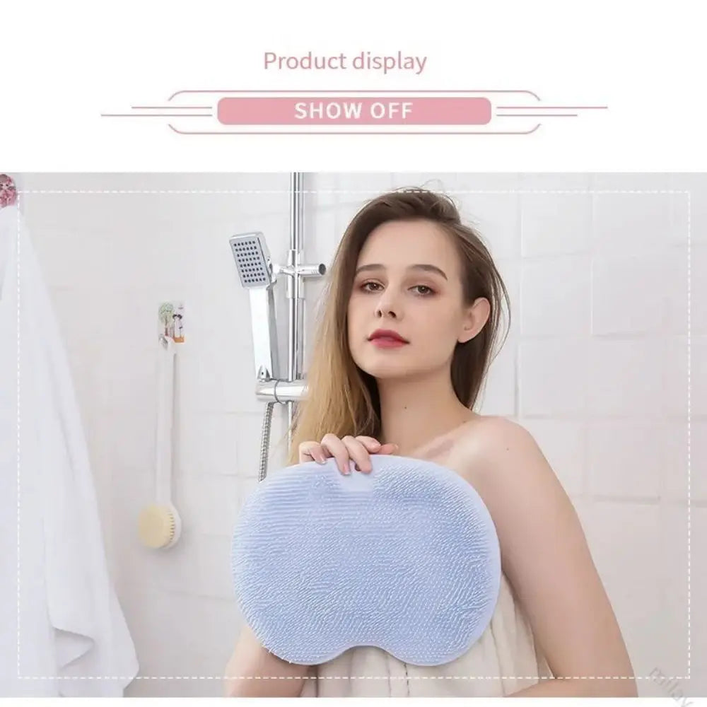 Exfoliating Shower Massage Scraper Bathroom Non-slip Bath Mat Back Massage Brush Silicone Foot Wash Body Cleaning Bathing Tool