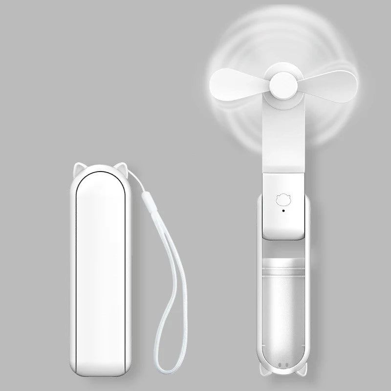 Portable Mini Fan – USB Rechargeable, Foldable Handheld Fan with 3-Speed Settings, Quiet Personal Cooling for Travel & Outdoor