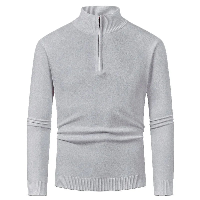 Sweater Men's Autumn Winter New Half-zipper Stretch Slim Base Shirt