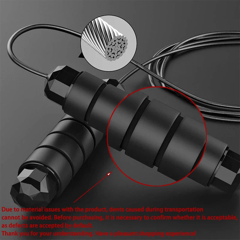 Adjustable Speed Jump Rope with Ball Bearings, Tangle-Free Wire Rope with Foam Handles for Fitness, Boxing, Cardio, Home Workouts & Weight Loss