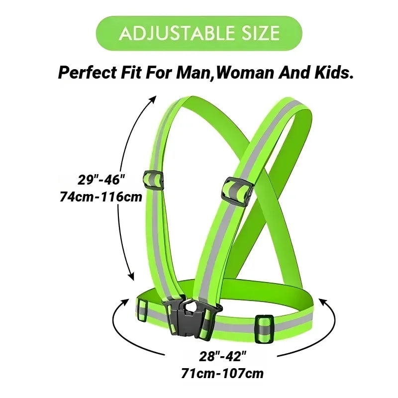 Reflective Safety Vest High Visibility, Lightweight Adjustable Elastic Straps for Running, Cycling, Walking, Traffic