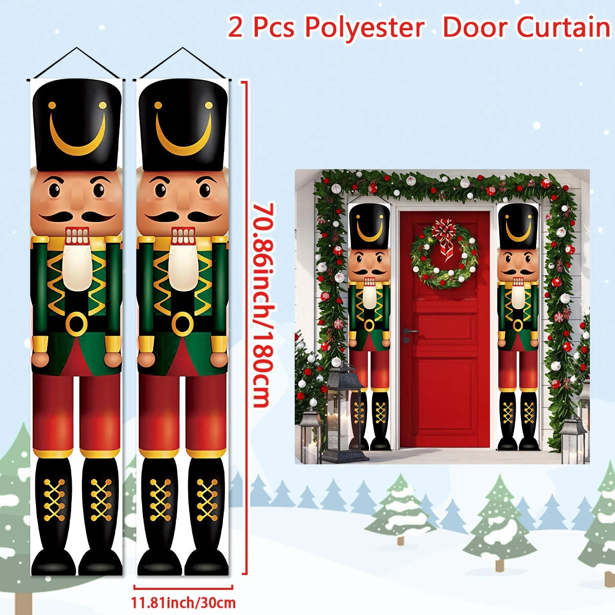 Christmas Santa Claus Snowman Door Couplet Merry Christmas Decoration for Home 2025 Elk Door Banner Navidad Natal New Year 2026